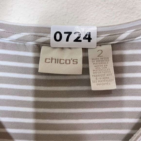 Chicos Womens Dress Size 2 Multicolor Striped V-Neck Sleeveless Pullover Casual - Picture 5 of 8